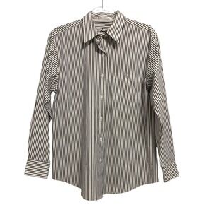 Foxcroft Wrinkle Free Stripe Button Up Shirt Size 10 Medium